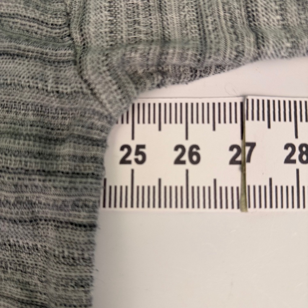 J. Jill Women's‎ S Shirt Top Gray 100% Linen Henley Striped 3/4 Sleeve Relaxed - Picture 6 of 9